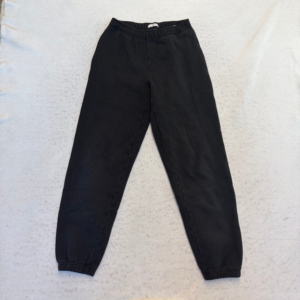 Tna Sweatpants Womens 2XS Black Elastic Waist Cuffed Fleece Lined